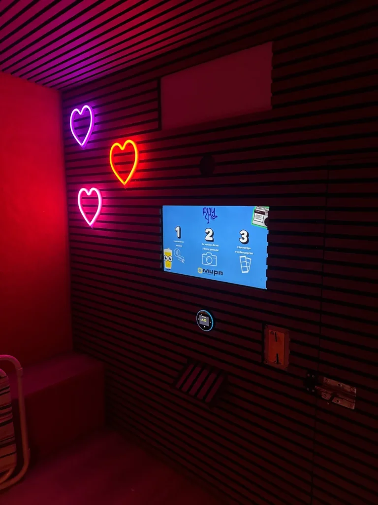 Interieur van de caravan photobooth